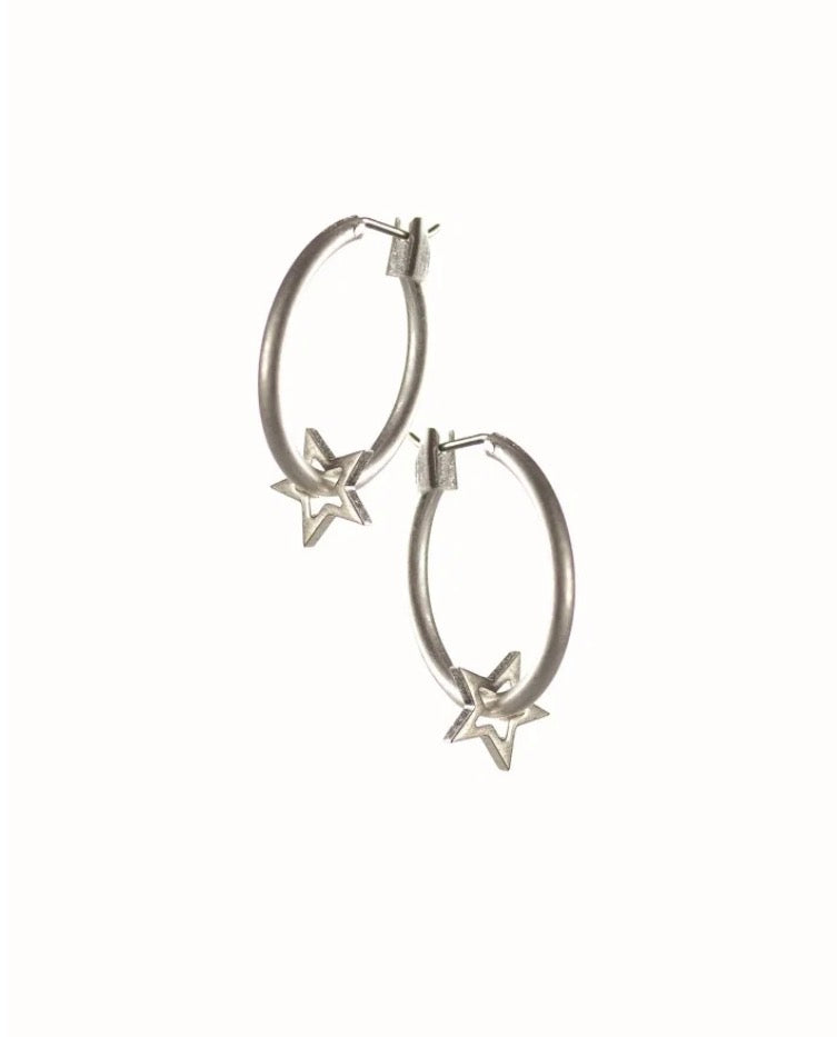 Star hoops - silver