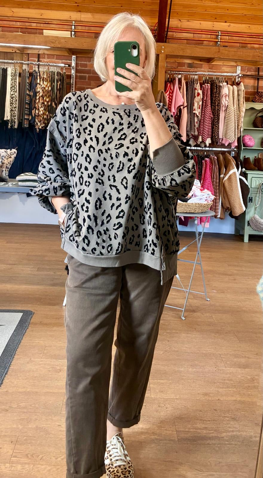 Leopard sweatshirt mocha