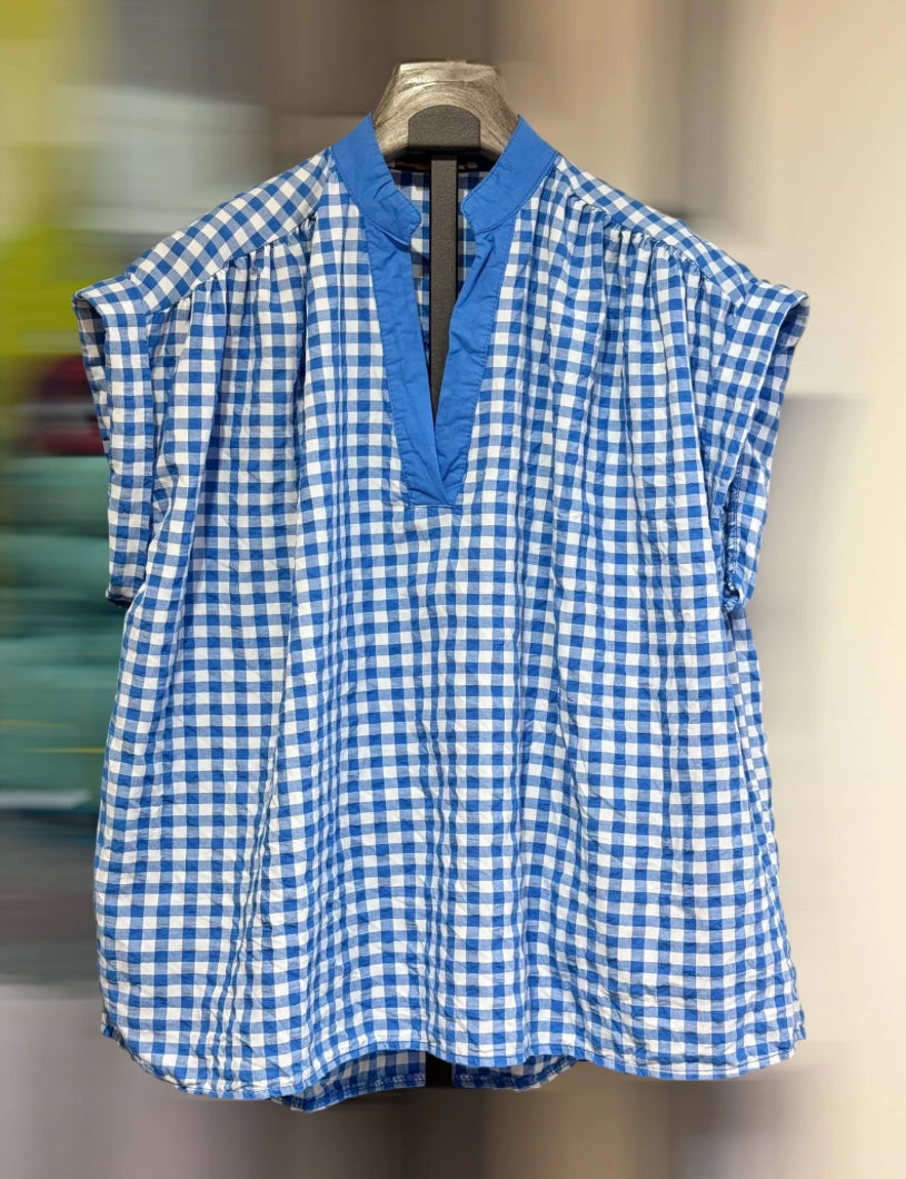 Blue gingham top