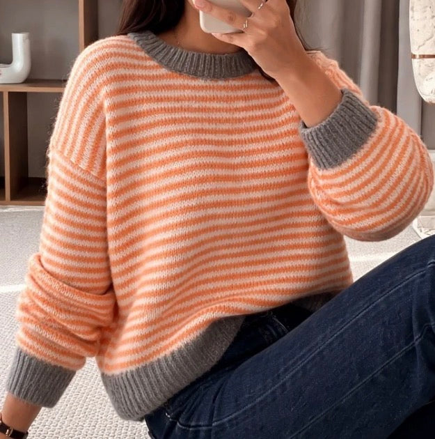 Stripes knit ORANGE