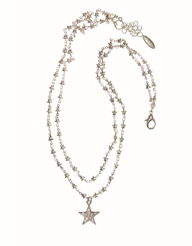 Double stars chain - silver