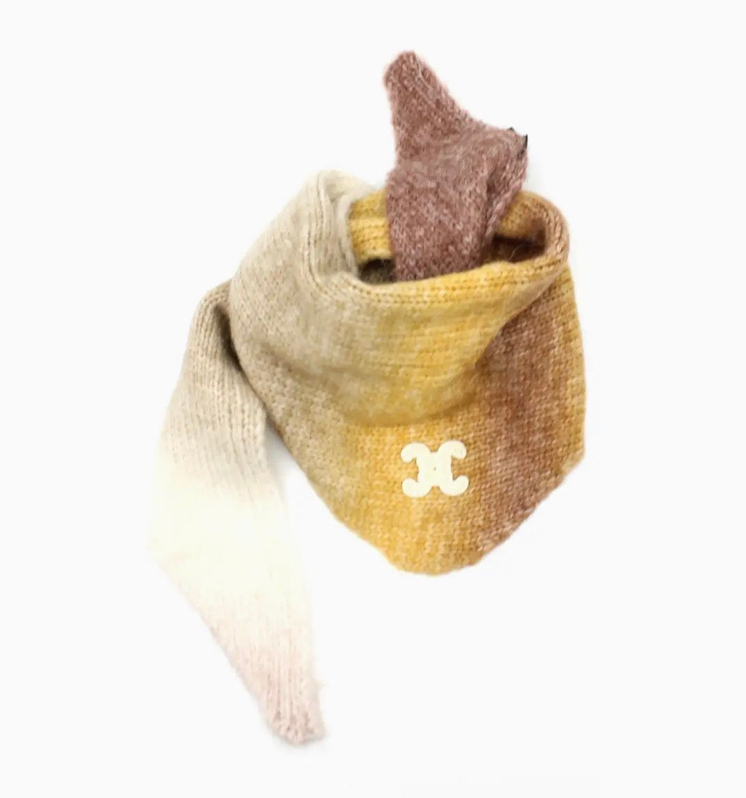 Ombre neck scarf camel