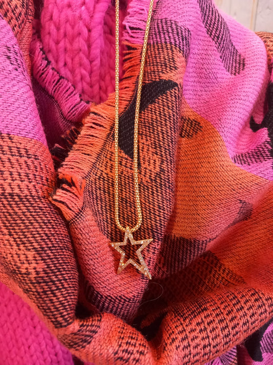 Crystal star necklace - gold