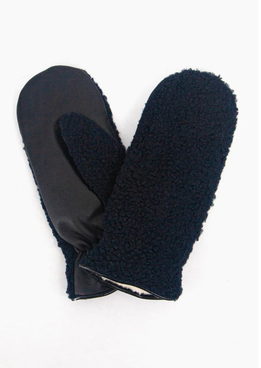 Borg mittens navy