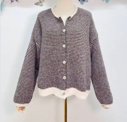 Stripes cardi ECRU
