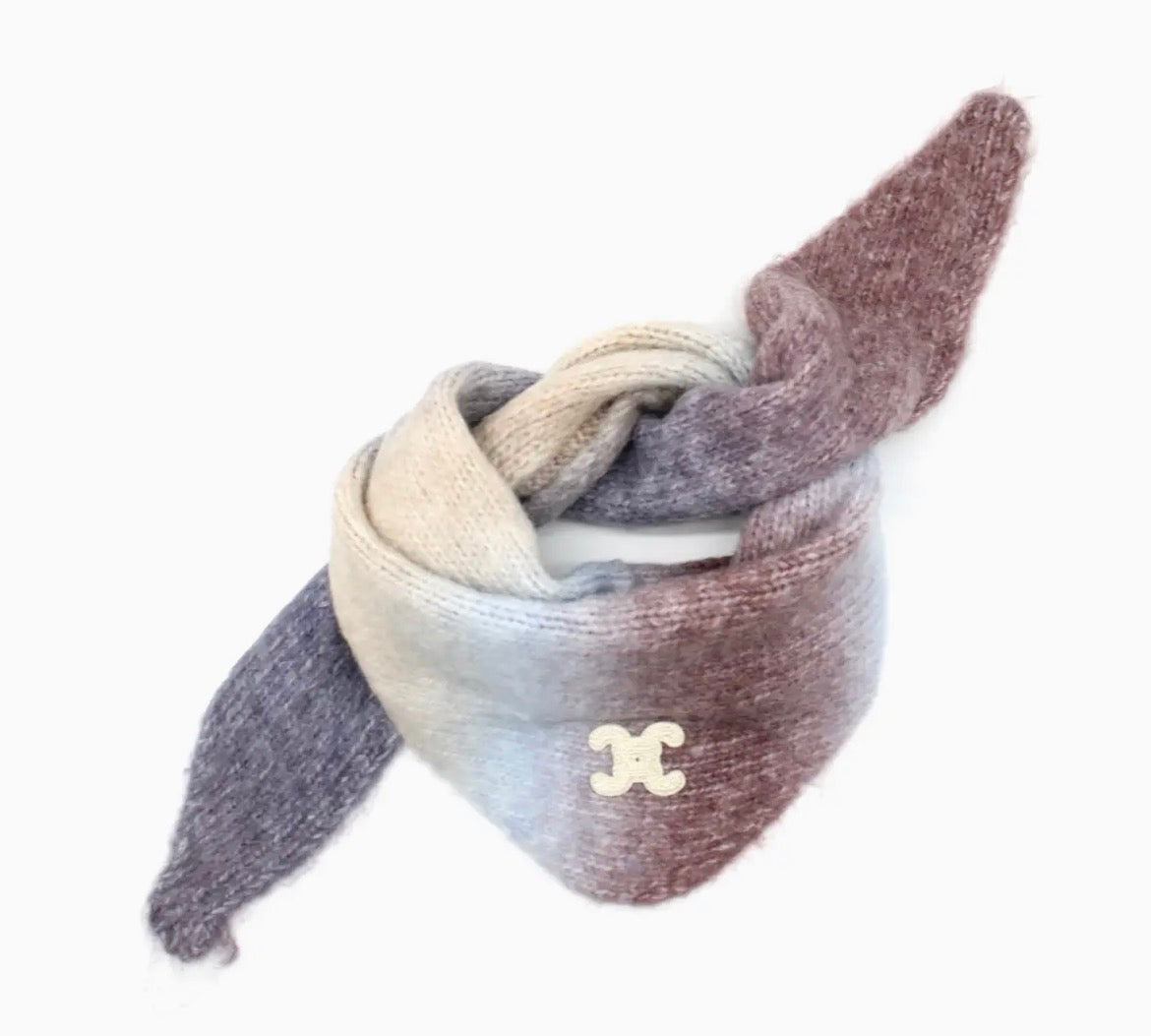 Ombre neck scarf wine