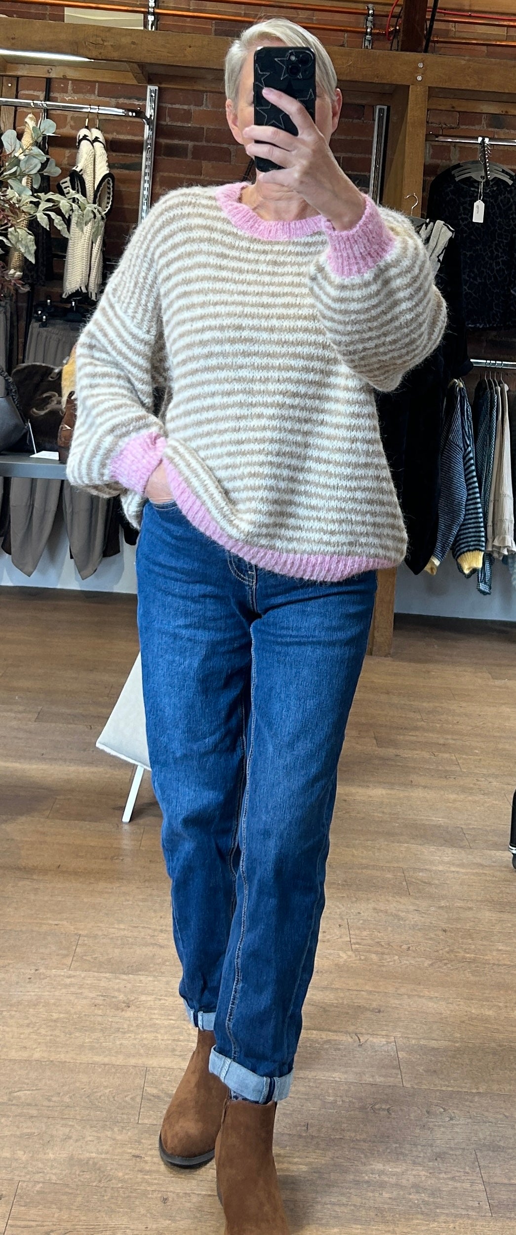Stripes knit BEIGE