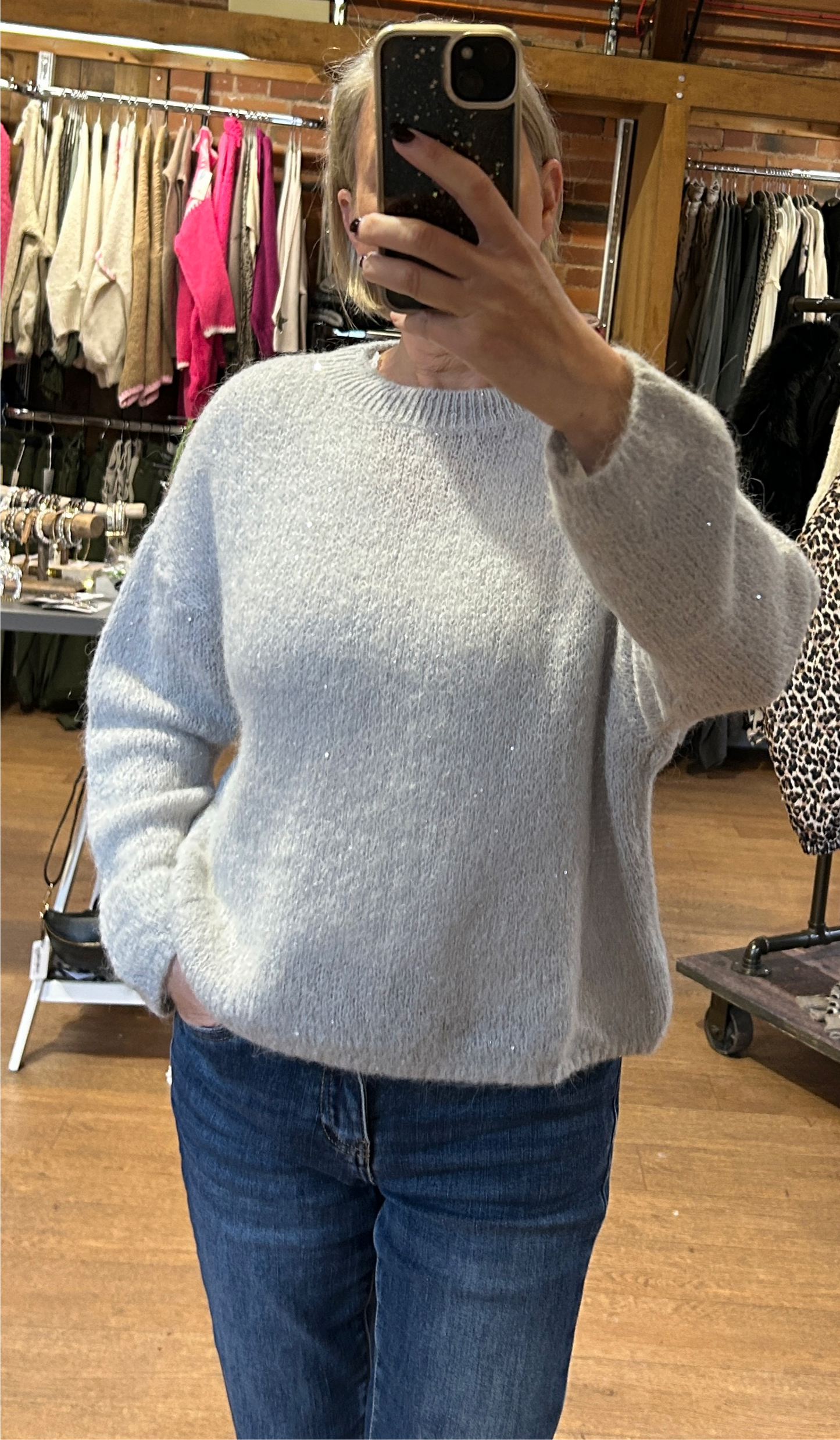 Sequins knit grey