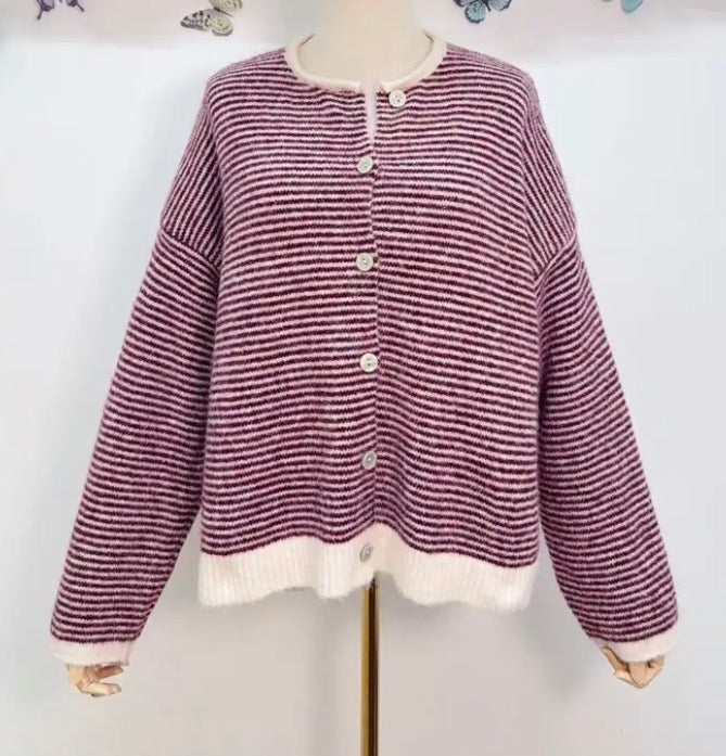 Stripes cardi WINE
