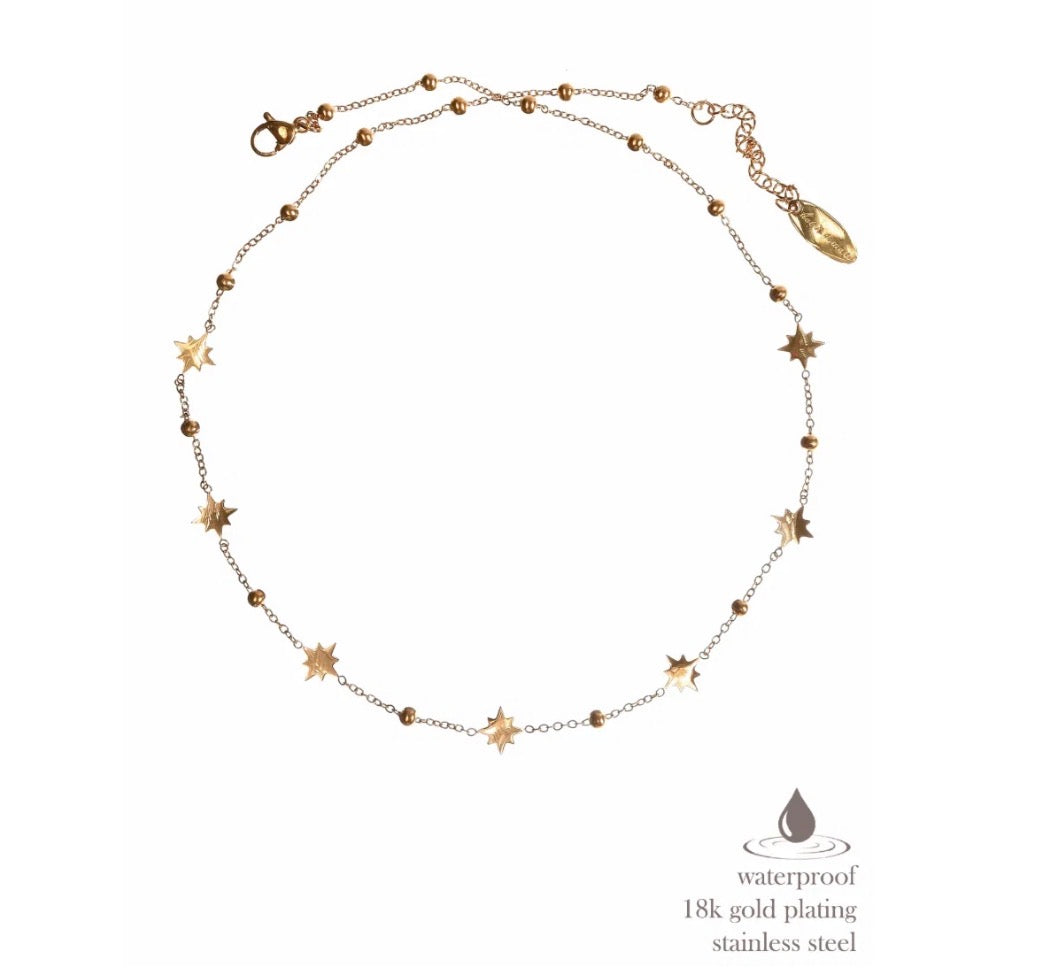 Compass star necklace