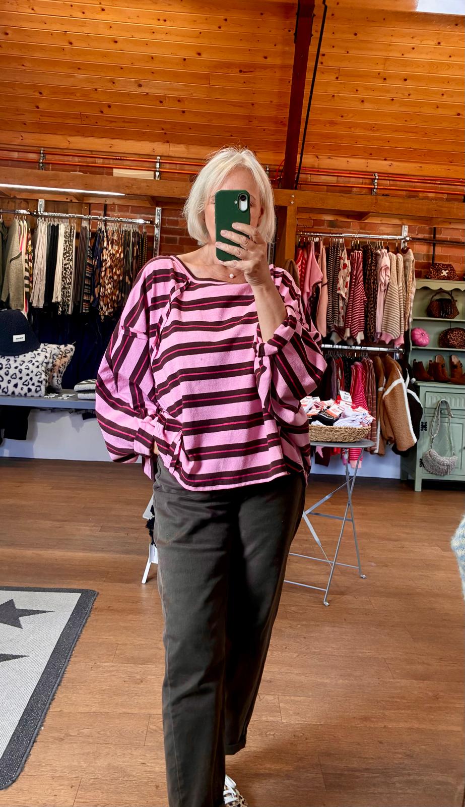 Stripes sweatshirt pink