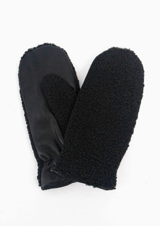 Borg mittens black