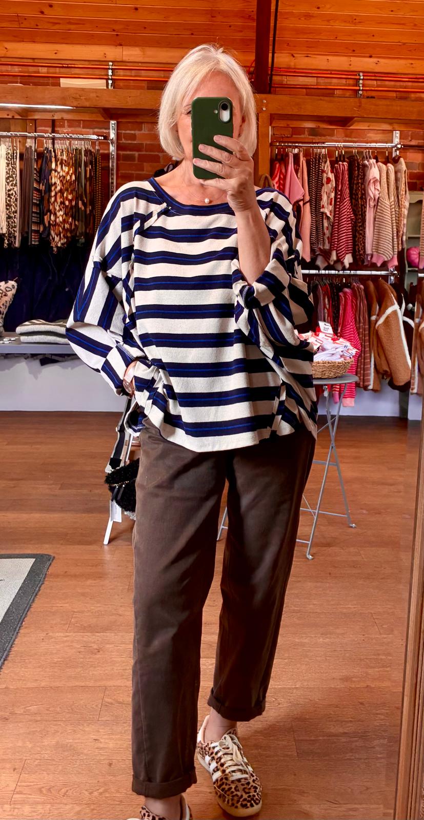 Stripes sweatshirt blue