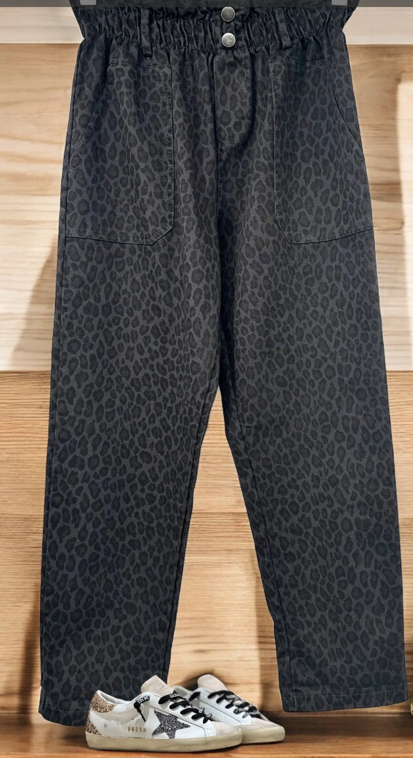 SALE Grey leopard trousers S/M