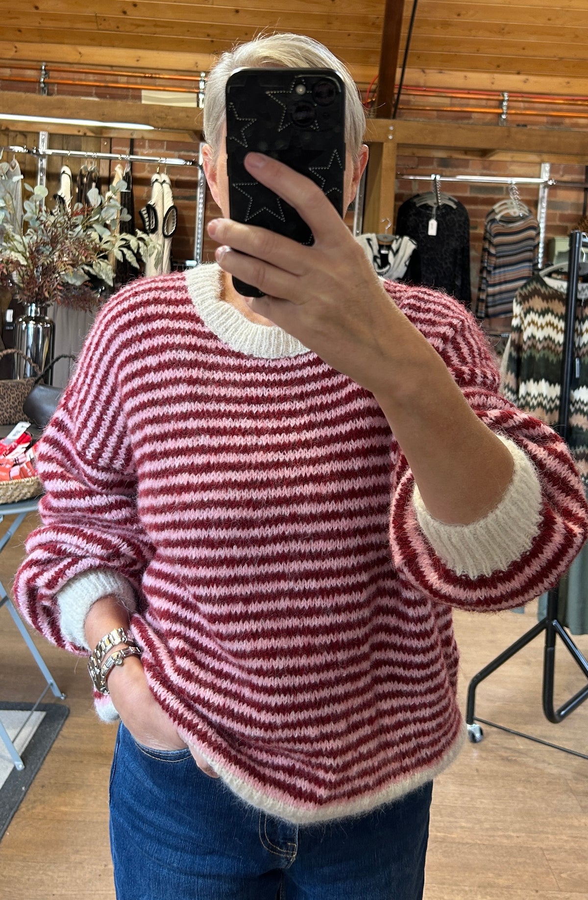 Stripes knit WINE