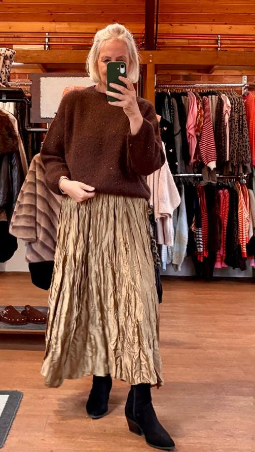 Crinkle skirt gold