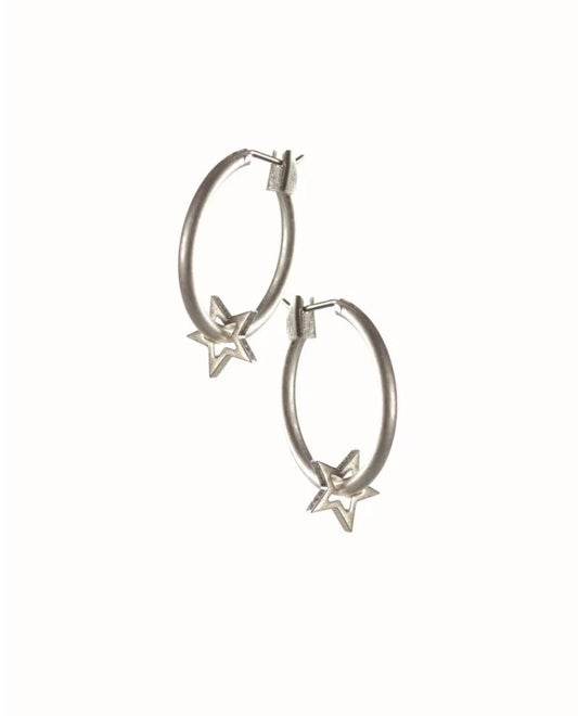 Star hoops - silver
