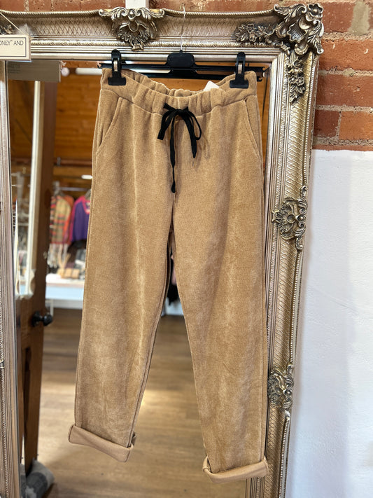 SALE Velour joggers - camel