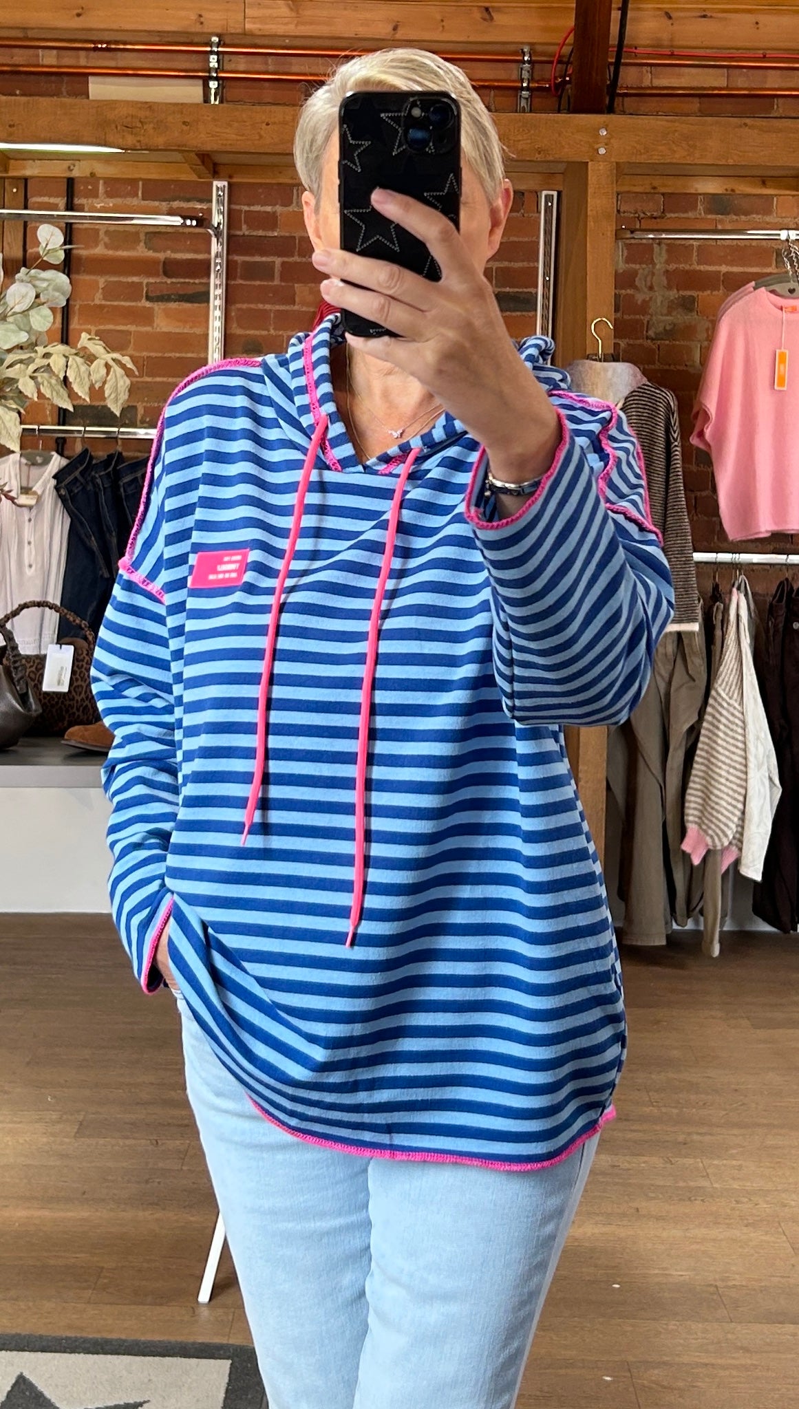 Blue stripe hoodie