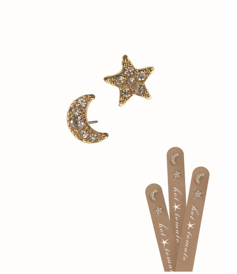 Sun & moon sparkle earrings