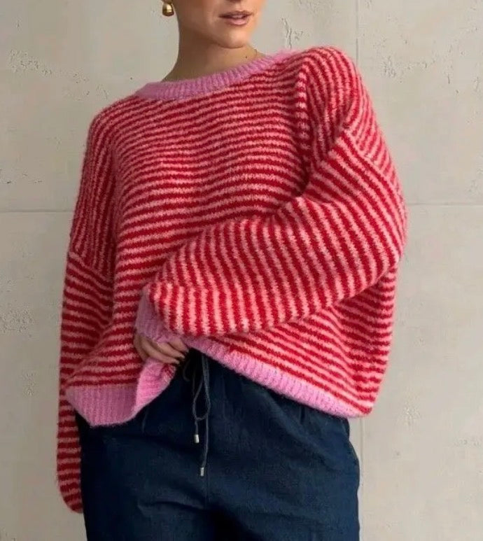 Stripes knit RED