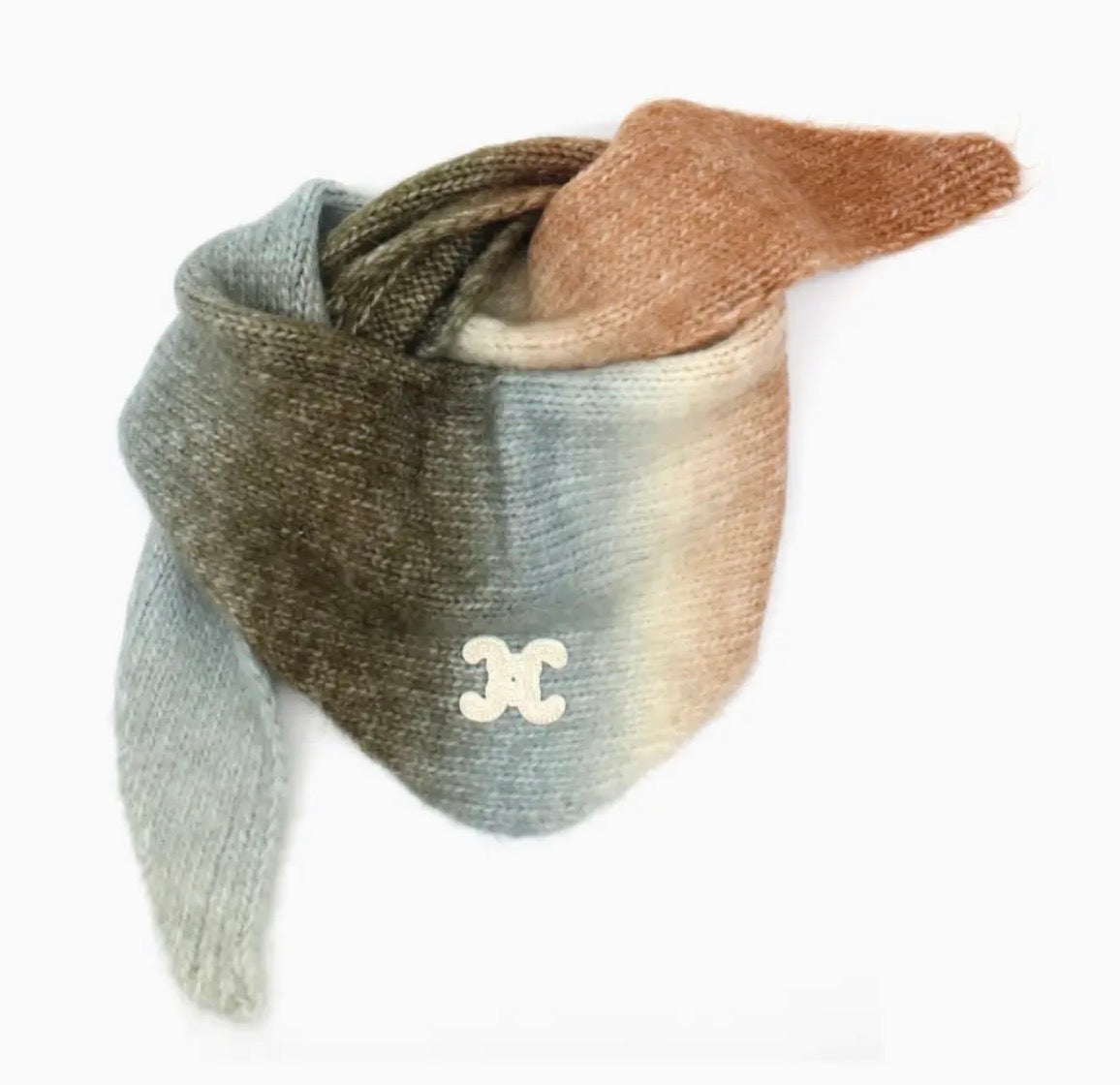 Ombre neck scarf khaki