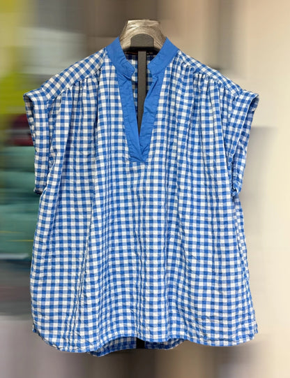 Blue gingham top