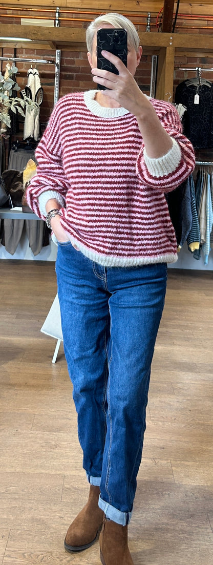 Stripes knit WINE
