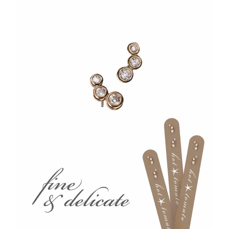 Triple diamanté studs
