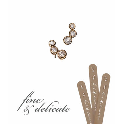 Triple diamanté studs