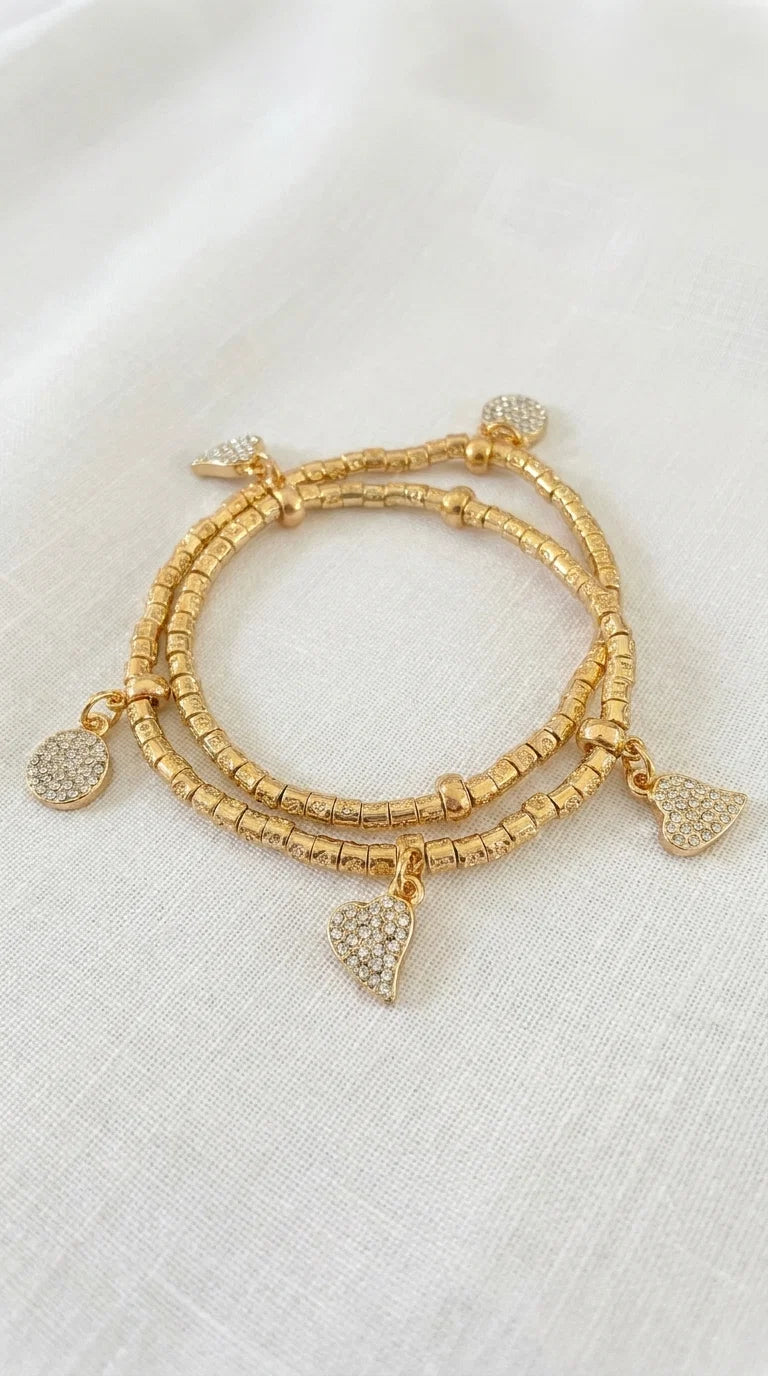 Hearts charms bracelet