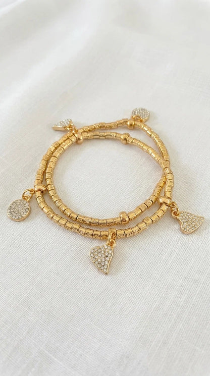 Hearts charms bracelet