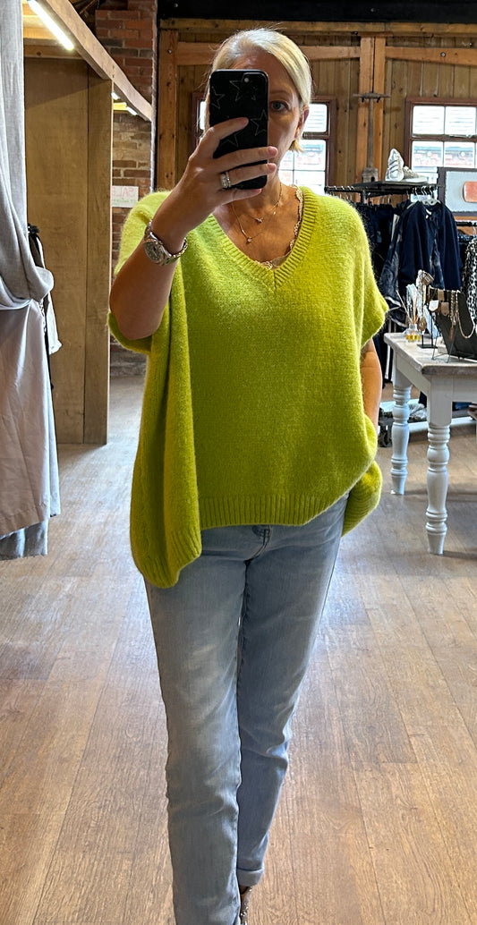 V neck tank - lime