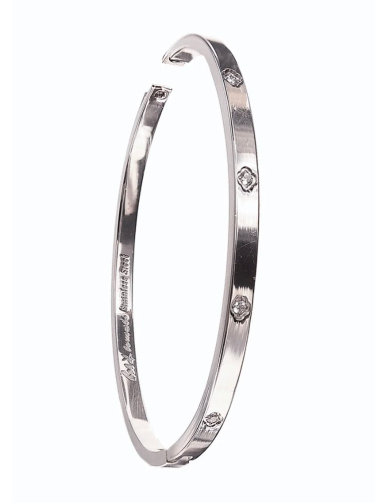 Crystal bangle silver
