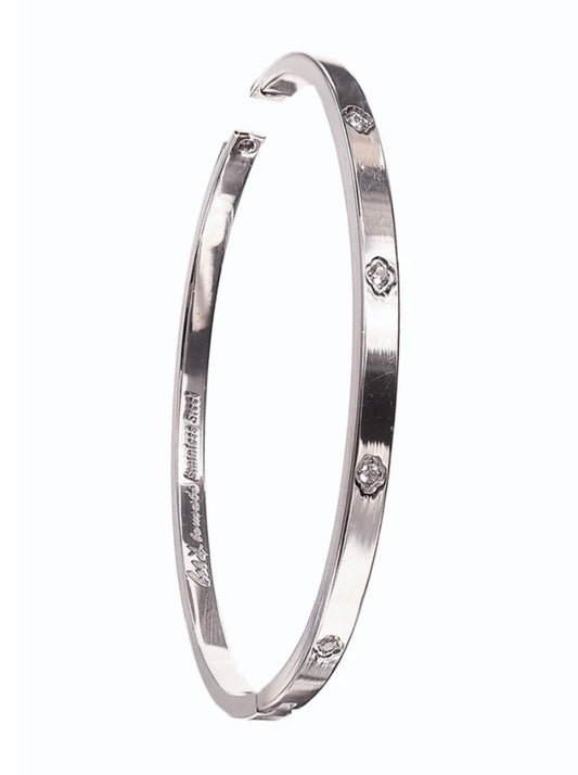 Crystal bangle silver