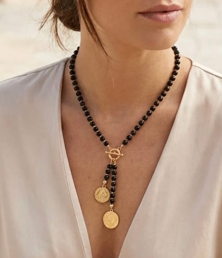 Double coin necklace