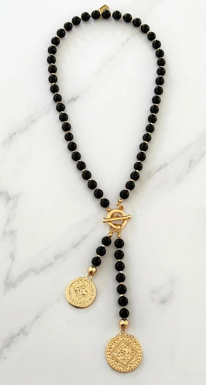Double coin necklace