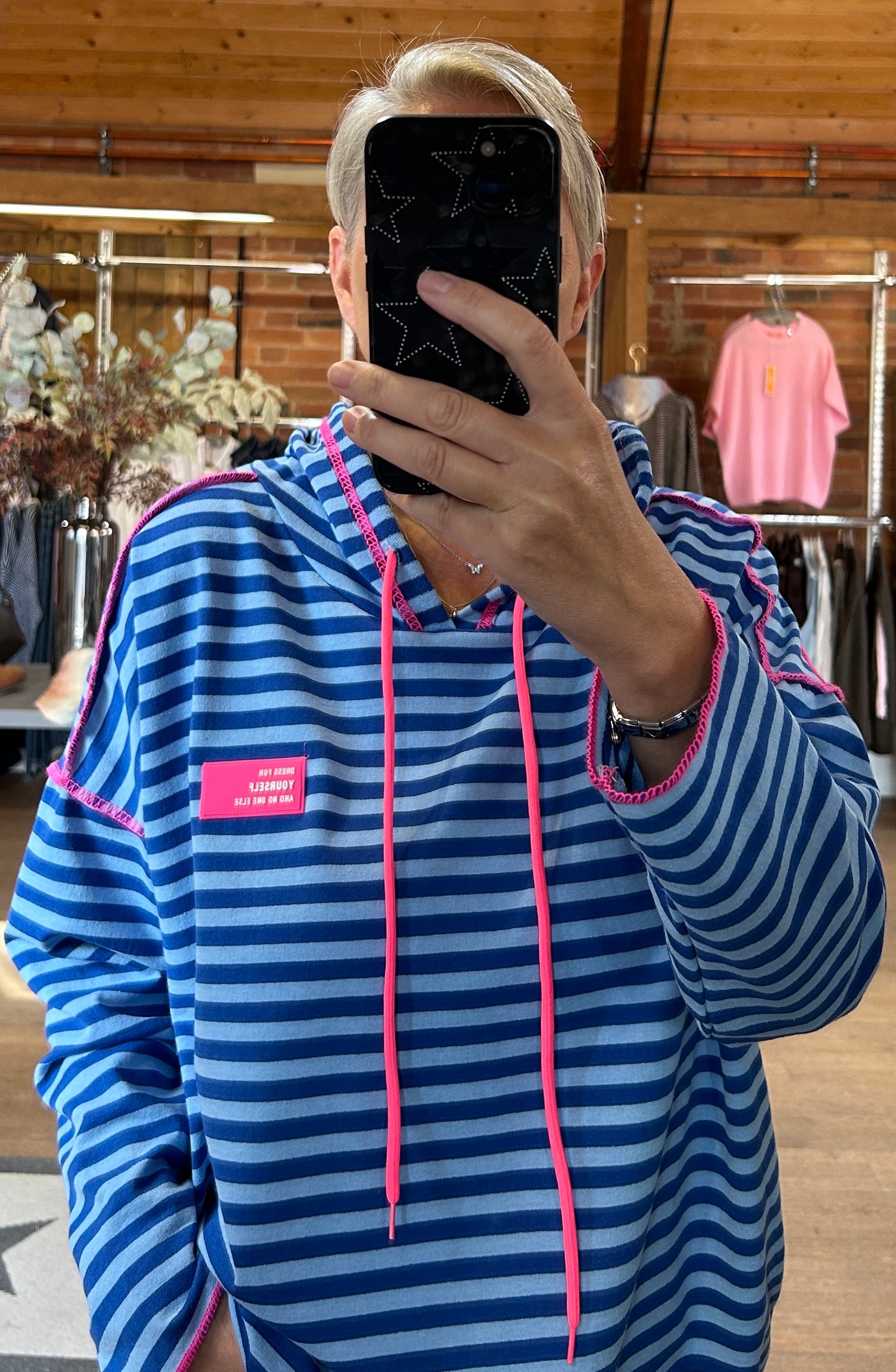 Blue stripe hoodie