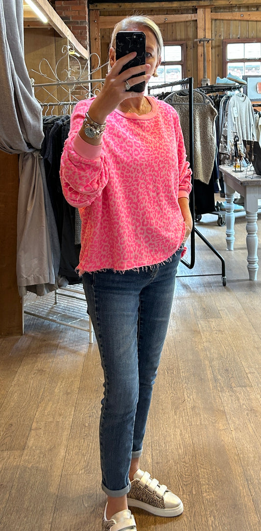 Leopard sweatshirt pink
