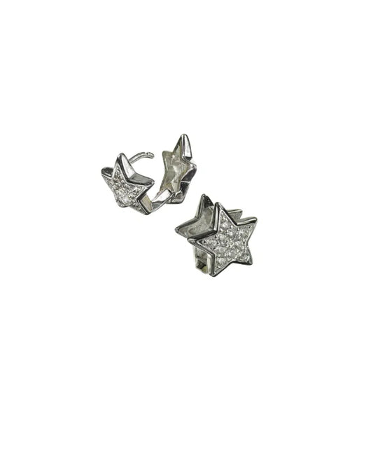Diamante star clip earrings