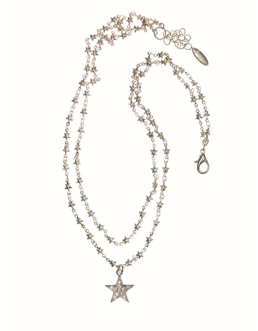 Double stars chain - silver