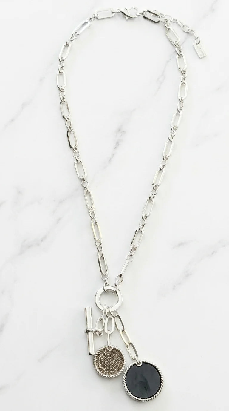 T bar & circles necklace