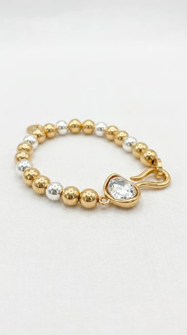 Gold hook beaded bracelet