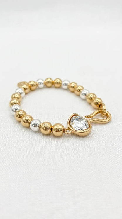 Gold hook beaded bracelet