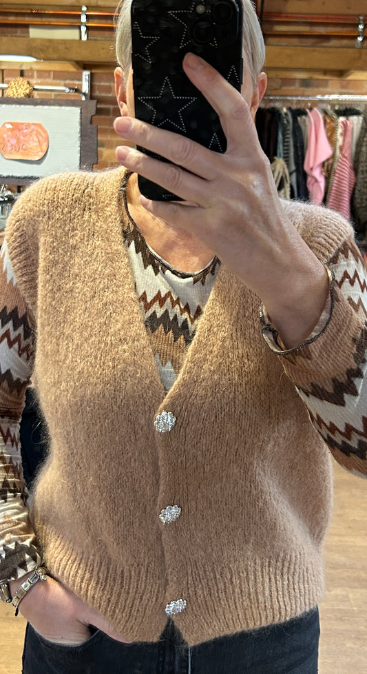 Diamante buttons gilet